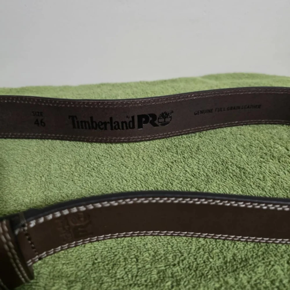 New Timberland Pro Brown Genuine Full Grain Leather Belt Size 46 - Picture 4 of 6